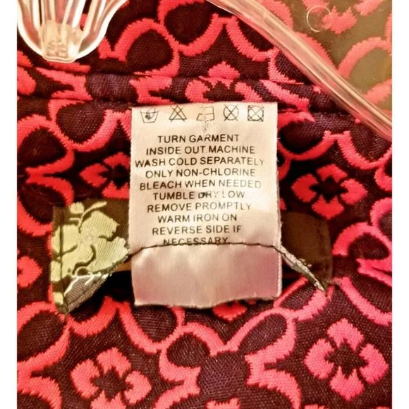 DAMEE INC Orange Black Floral Print Swing Jacket Sz XL 3/4 Sleeves Button Up - Picture 8 of 8